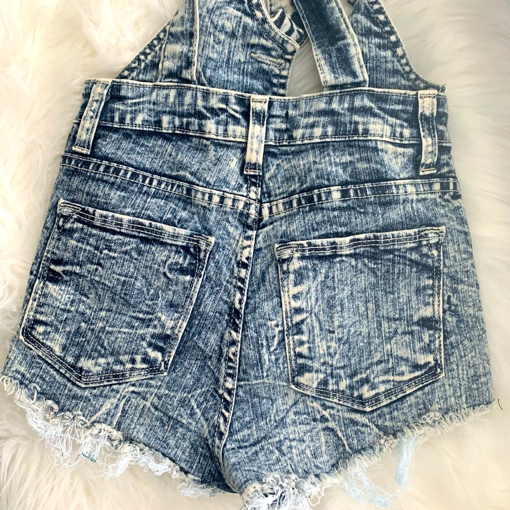 Denim Short Rompers - Picture 3 of 3